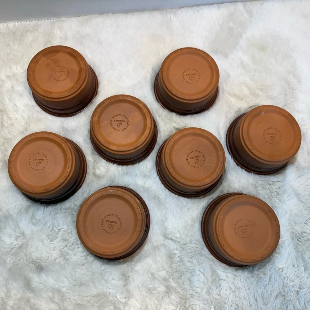 Set of 8~ 4oz Cermer glazed Terracotta ramekins